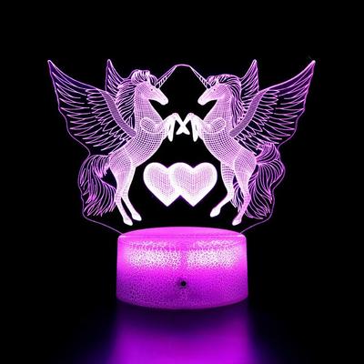 Пегас Единорог Геометрическая Лошадь LED Сенсорное Дистанционное Управление, Креативный Подарок с Семью Цветами