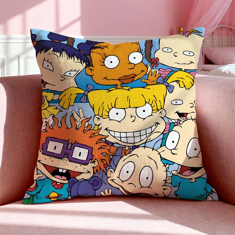 Мультяшная наволочка R-Rugrats Дышащая льняная наволочка Летняя Без запаха Экологичная Невидимая молния Стирка