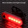 USB Rechargeable Bicycle Tail Light Energy-Saving LED Lamp Waterproof Bike Rear Safety Flashlight for Night Riding Outdoor Cycling