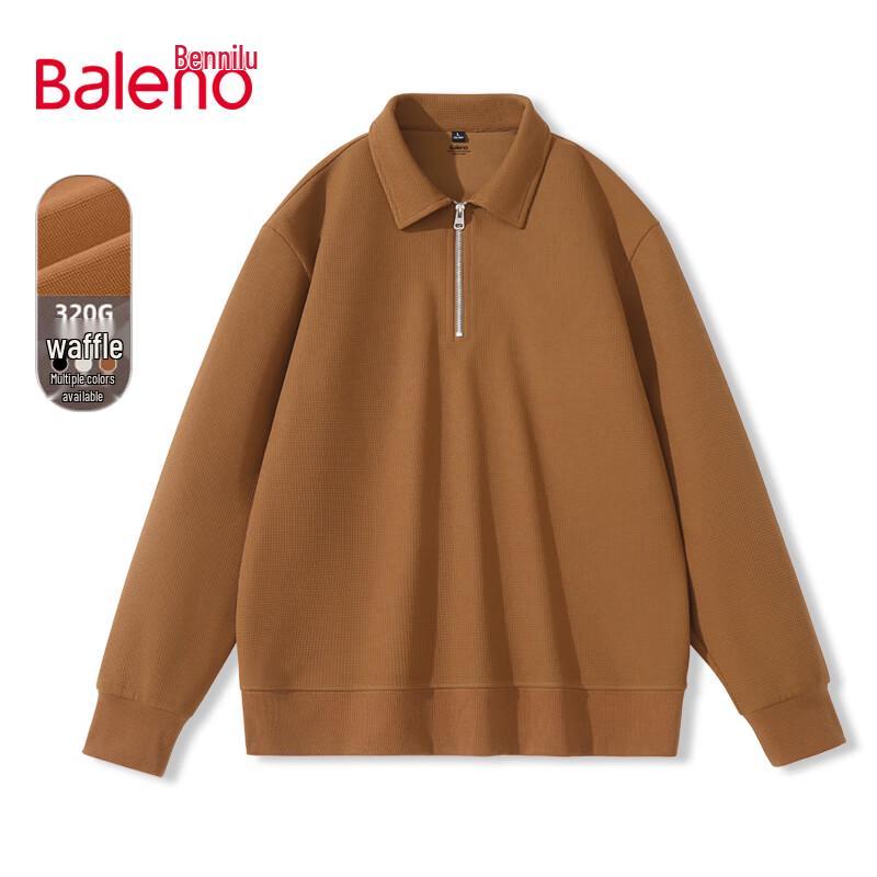 Baleno Men's Waffle Knit Polo Collar Sweatshirt