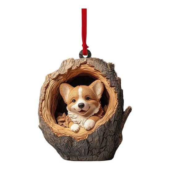 Рождественское украшение в виде животного 2D акриловое мультяшное лесное животное рождественская елка подвесное украшение для праздничного домашнего декора