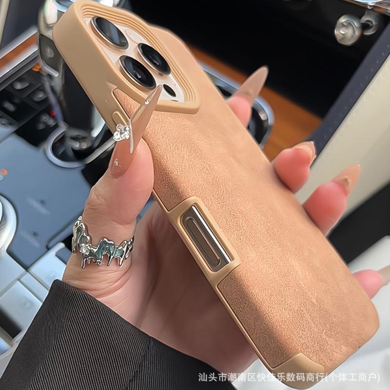 Ретро матовый кожаный чехол для iPhone XS Apple 11/12/13/14/15/16/17 Pro MAX