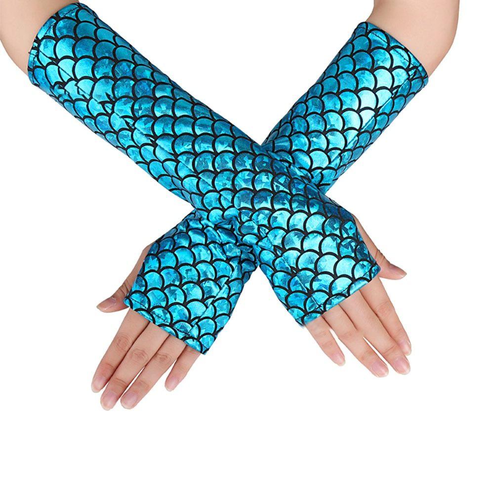 Красочные нарукавники длинные защита от солнца модные готические митенки Хэллоуин сцена