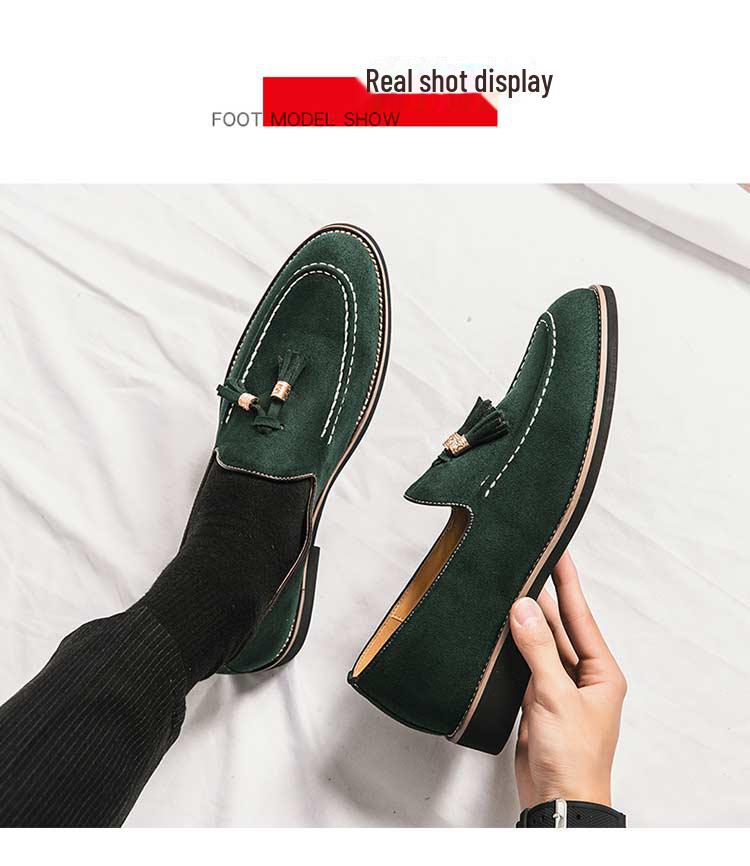 Мужские лоферы из матовой кожи с острым носком в британском стиле: Повседневные туфли для вождения без застежек