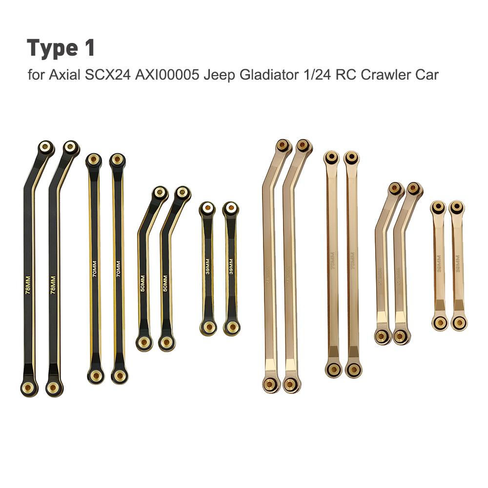 MIBIDAO Brass Heavy Heightening Chassis Links Rod Set for Axial SCX24 Deadbolt Gladiator Wrangler Bronco Chevrolet 1/24 RC Car