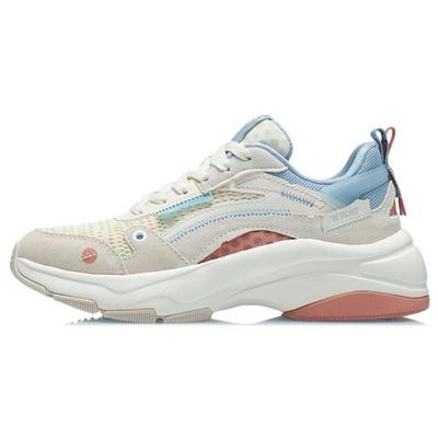 Li Ning Удобные спортивные износостойкие дышащие низкие повседневные туфли женские повседневные туфли светло-серо-розовые AGCR326-2