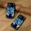Чехол для iPhone 17 ProMax Pro Аниме Черный Кот Звездное Облако Печать Чехол для Телефона Акриловая Жесткая Задняя Панель С Гибким Краем из ТПУ