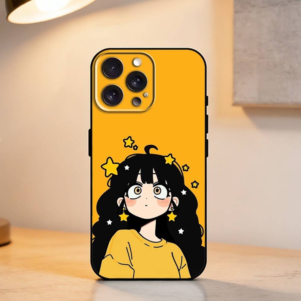 C-Cute G-Girl Иллюстрация Чехол Для Телефона Для iPhone 17,16,15,14,13,12,11 Plus,Pro Max,XS,Мягкий Силиконовый Черный Чехол