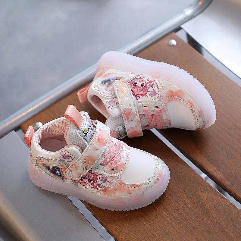 LED Lights Sports Shoes for Girls Children Fashion Kids Soft Casual Shoes
