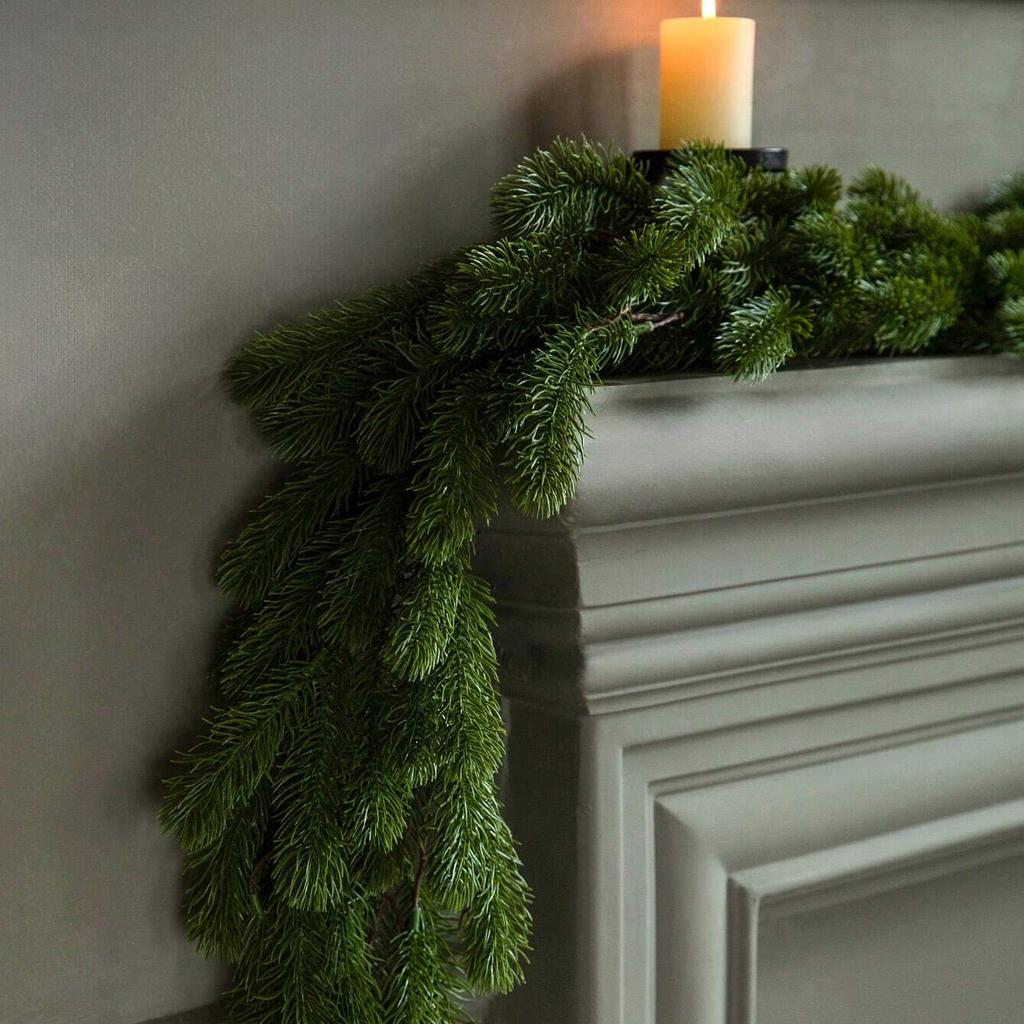 Simulated Green Plants, Christmas Dog Tail Rattan, Artificial Pine Needle Wall Hanging, Christmas Day Home Door Hanging Decoration