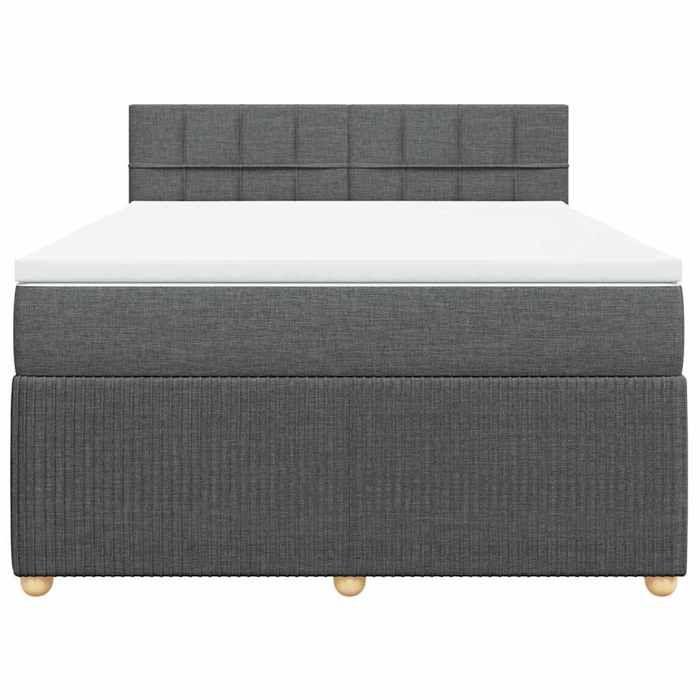 Maison Exclusive - Sommier à lattes de lit avec matelas Gris foncé 160x200cm Tissu