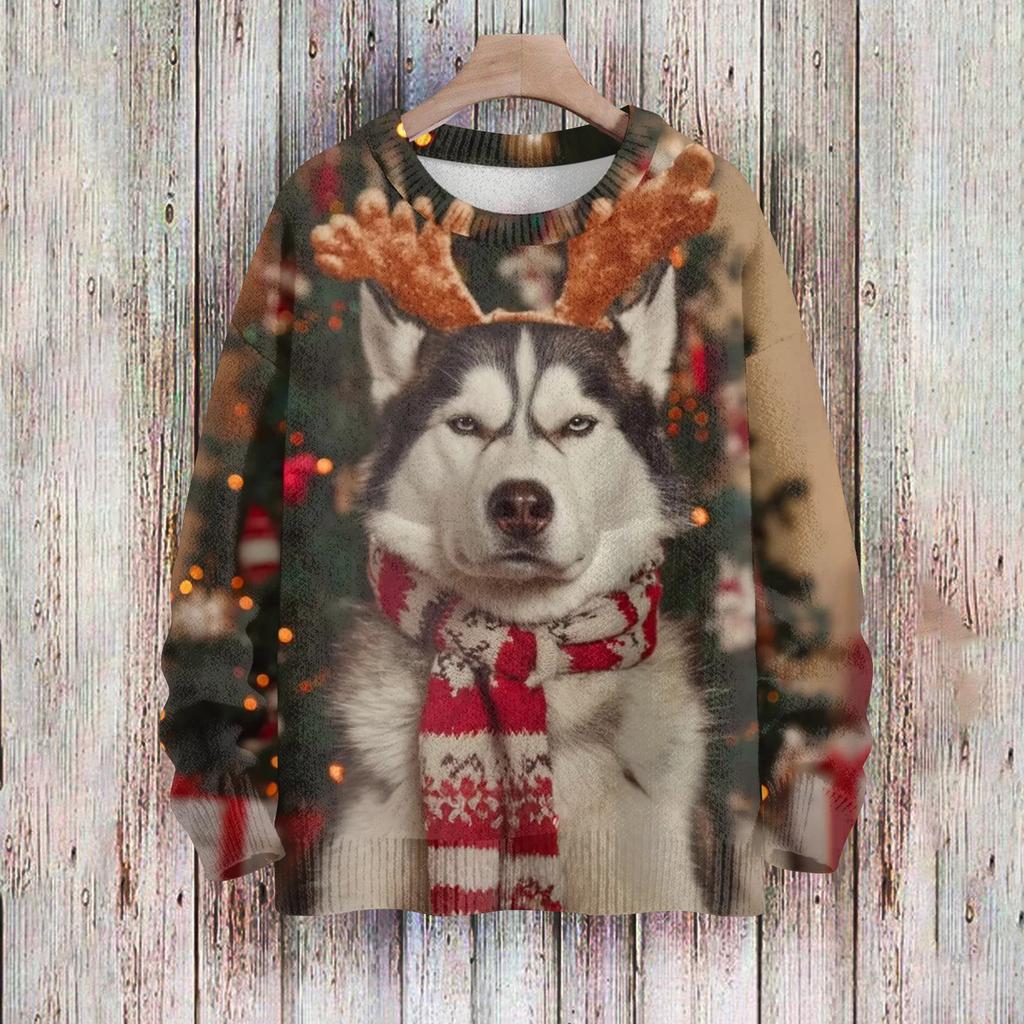 Christmas Sweatshirts For Women Knit Sweater Cute Shirt Fall Crewneck Pullover Tops