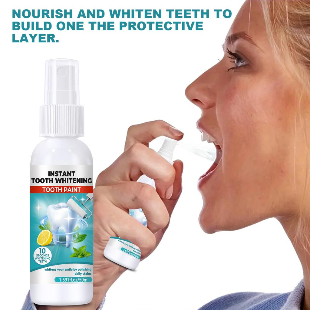 Освежитель полости рта Свежее дыхание Зубы Мгновенное отбеливание Жидкость Сухой спрей для полости рта Портативный спрей для ухода 50 мл