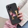 Золотой Чехол-Буквы Для Honor 200 Pro Lite Умный Черный Чехол Мягкая Крышка Для Honor 200Lite Защитный Ударопрочный Funda Розовый Цветок