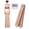 Wooden Leather Strap Cutter Adjustable Strip Belt Precise Cutting Tool with 5 Sharp Blades for Leathercraft Handmade DIY Work