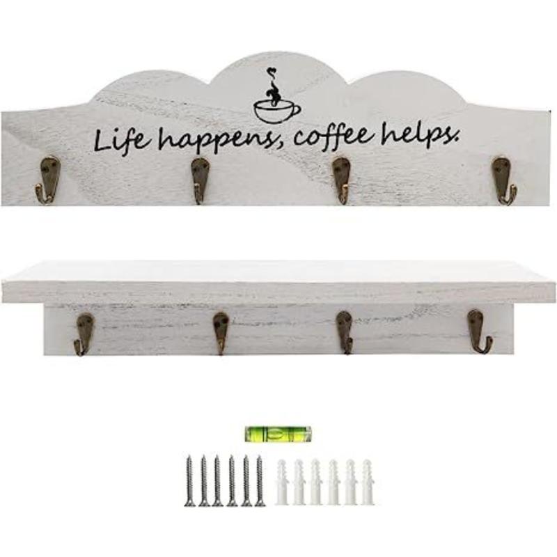 2 шт. / Набор держателей для кофейных чашек, настенный декор для кухни, украшения для фермерского дома, кофейная станция, офисный декор, органайзер для кружек, дисплей для кружек