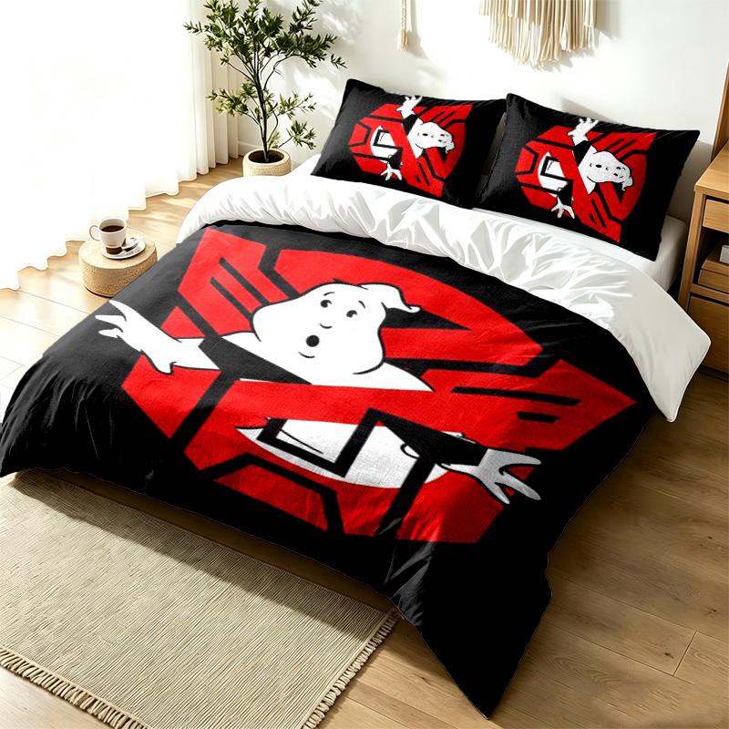 Ghostbusters 3pc Duvet Cover Set Simple Modern Bedding Set Wrinkle Resistant Soft Fabric All Season Use a perfect gift