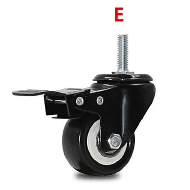 4pcs 50mm Heavy-Duty Black Swivel Castor Wheels 180kg Capacity 2-Inch Rubber for Furniture Trolley Home Office Caster
