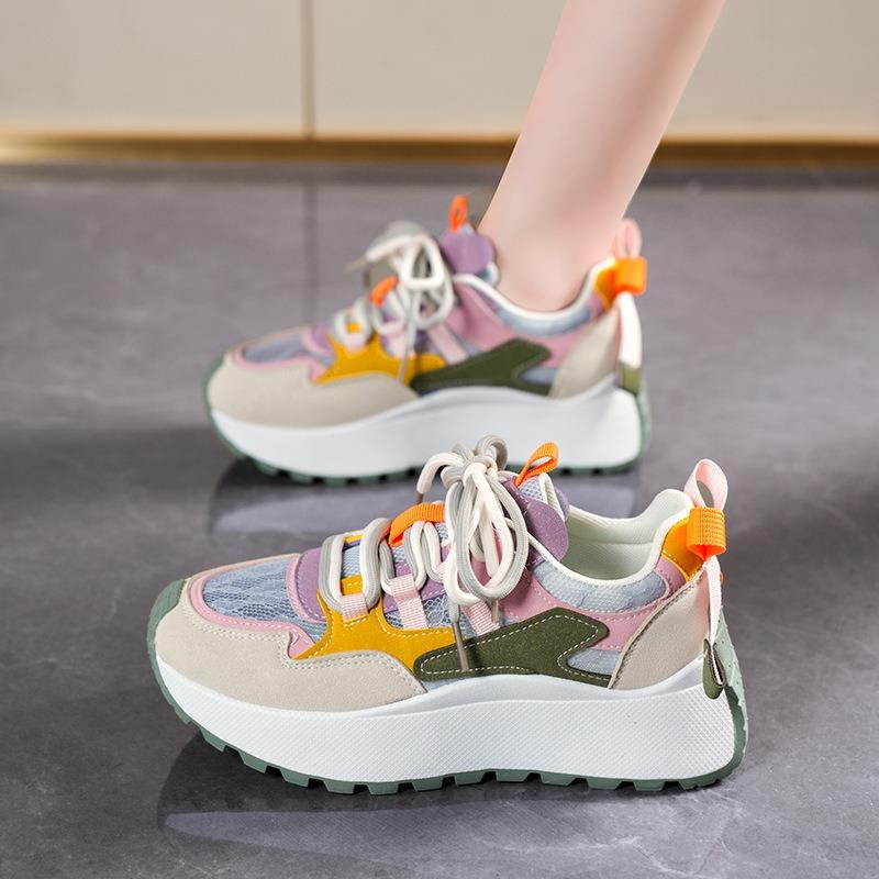 Новые dad shoes женские летние студенческие беговые спортивные и повседневные сетчатые дышащие полые женские туфли