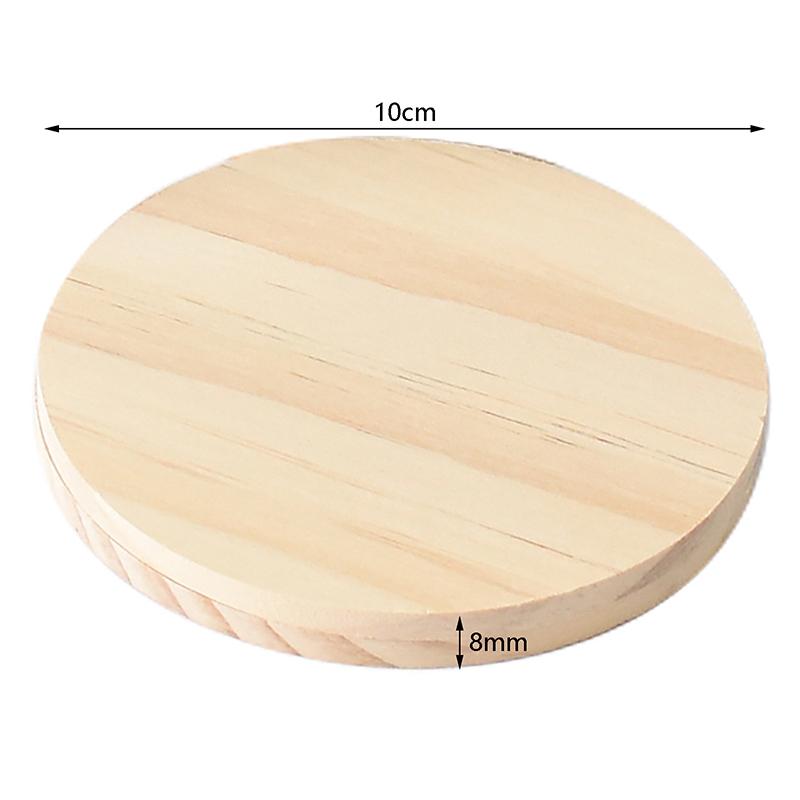 5pcs Round Wood Coasters For DIY Crafts And Home Decor - 4 Inch Diameter, Natural Wood Material, Suitable For Painting