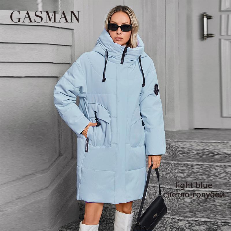 GASMAN 2024 Длинный пуховик зимняя женская куртка-пуховик толстое пальто женская парка с капюшоном теплая женская брендовая хлопковая одежда зима GM-83613