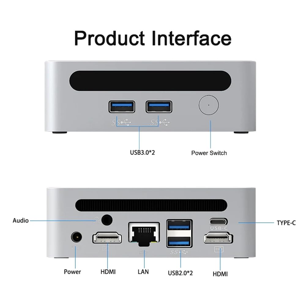 Мини-ПК GZBOX Маленький ПК Windows 11 Pro Оснащен AMD Ryzen7 7730U Маленький ПК 8 ГБ 3200 МГц DDR4 128 ГБ NVME SSD Игровая консоль Супер HD Качество изображения Мини