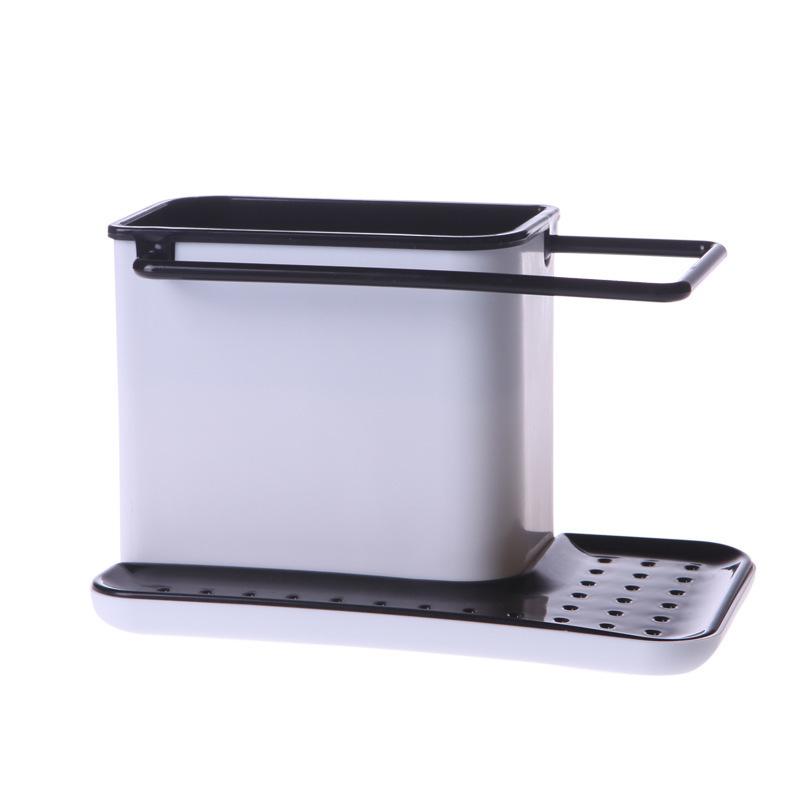 Кухонная стеллаж для хранения тряпки Стеллаж для отделки Стеллаж для хранения Сливная полка Пластиковая губка Чистящий шарик Стеллаж для хранения