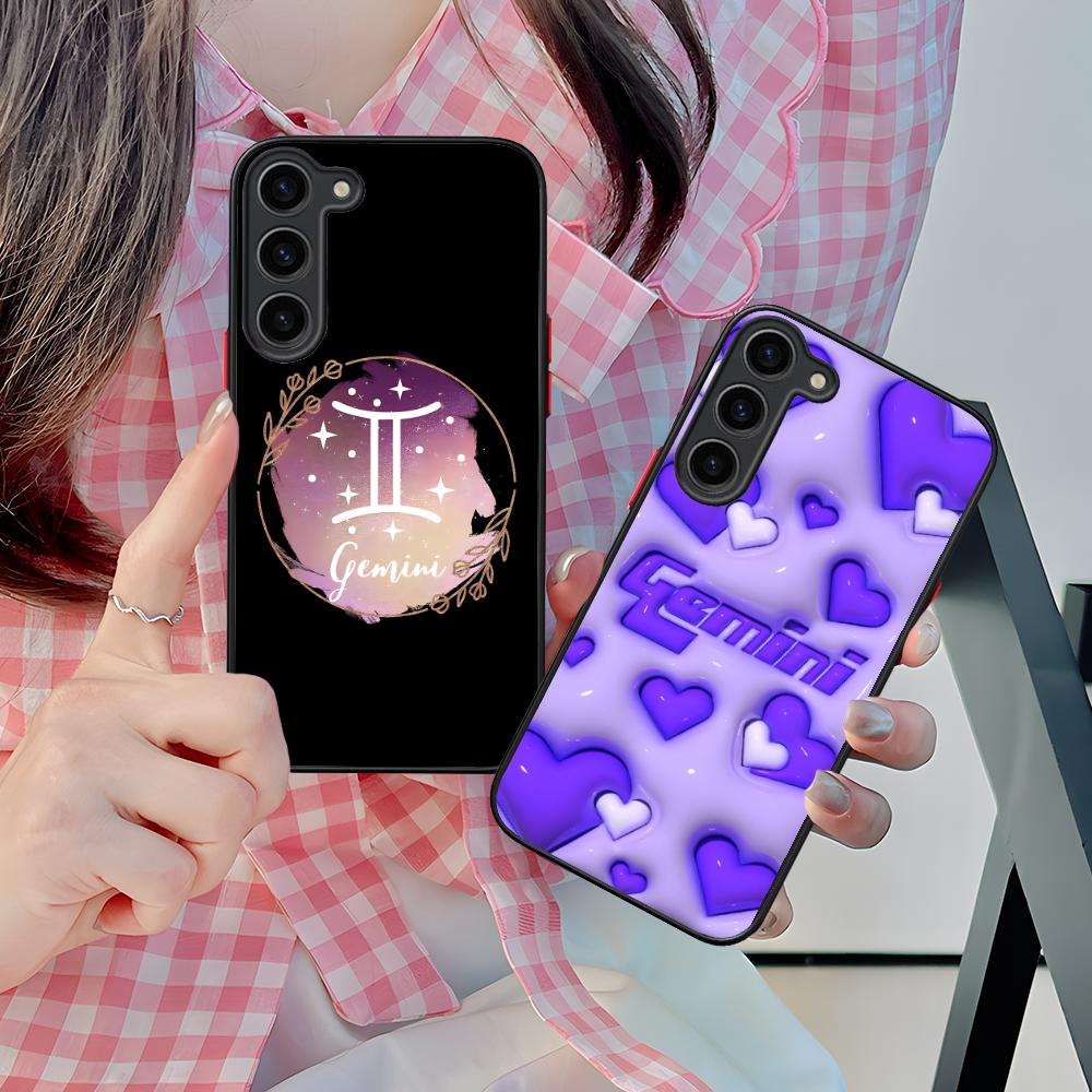 Чехол для мобильного телефона со знаком зодиака Близнецы для Samsung Galaxy S25 S24 S23 S22 S21 Plus FE Ultra Цветной силиконовый чехол Роскошный чехол