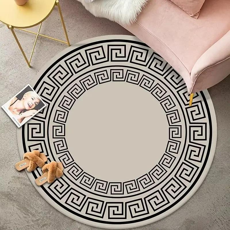 Chinese Classic Round Carpet Non Slip Floor Mat for Living Room Bedroom Kitchen Decor Home Sofa Coffee Table Area Decor Rugs