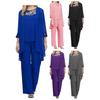 Womens Chiffon Pant Suits 3 Piece Mother of The Bride Wedding Outfit Evening Gowns Dress Suit