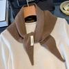 Британский корейский треугольный шарф Нишевый 100% шерстяной треугольный шарф Женский головной платок Вязаная шаль Зимний теплый пончо Эшарп