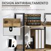 Industrial Style 5-Shelf Bookcase in Wood and Metal, 48x30x155cm, Rustic Brown