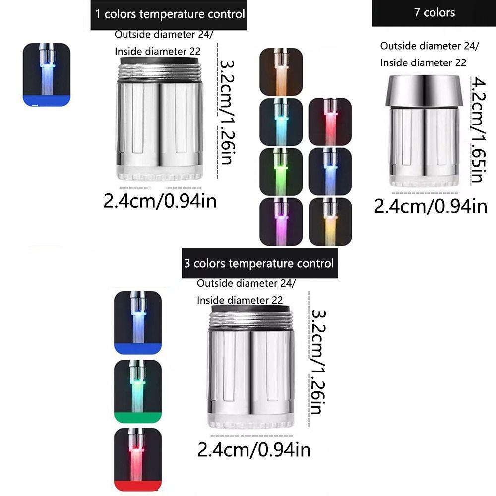 1/3/7 Colors Temperature Control Faucet Color Changing Temperature Sensor Shower Tap  Tap Sink