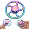 Rainbow Color Aluminum Wheel Round Hand Finger Spinner Fidget EDC Focus Toy Gyro