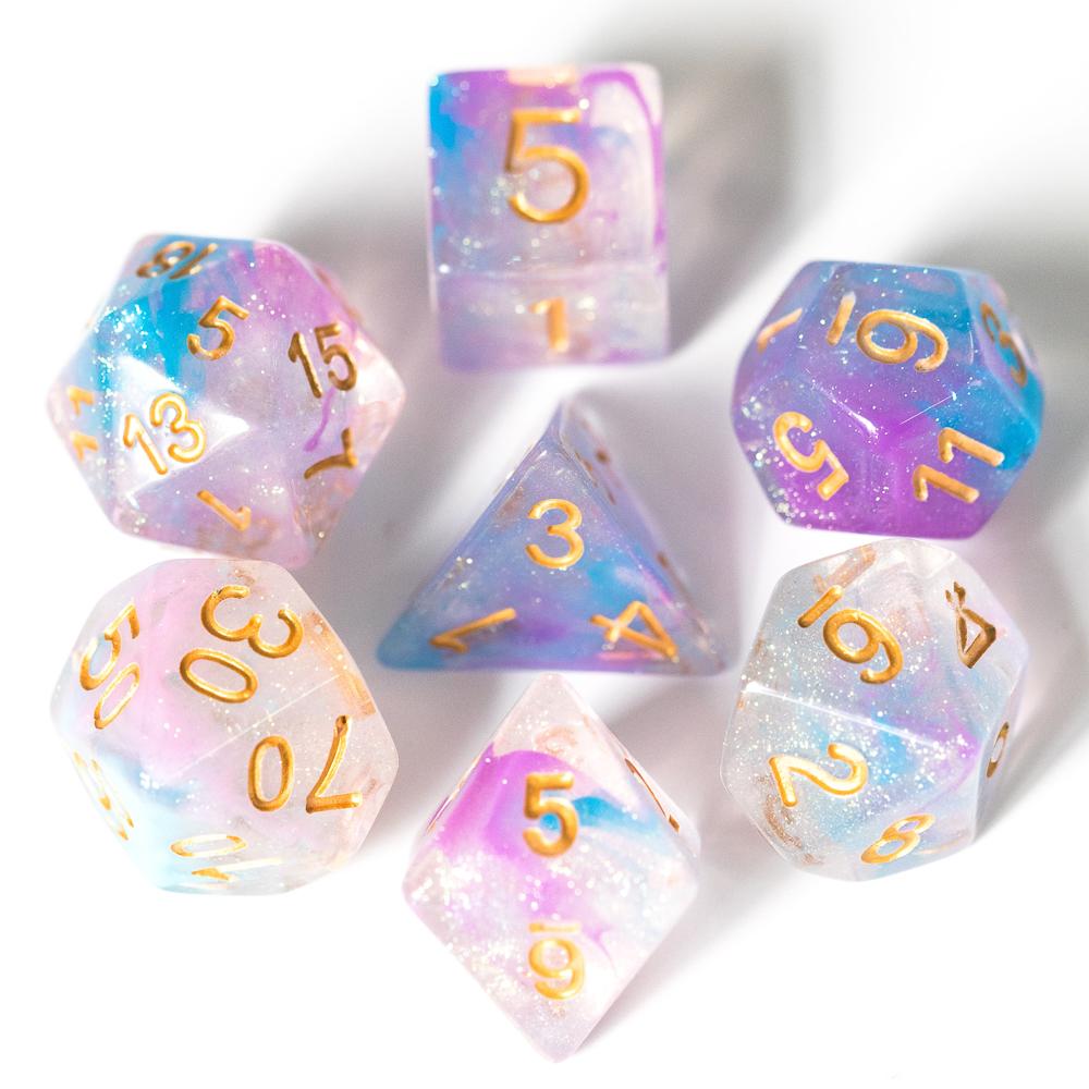 Cusdie D&D Дымовые кубики Dungeons and Dragons 7 многогранных кубиков D4 D6 D8 D10 D% D12 D20 для ролевых игр и настольных игр