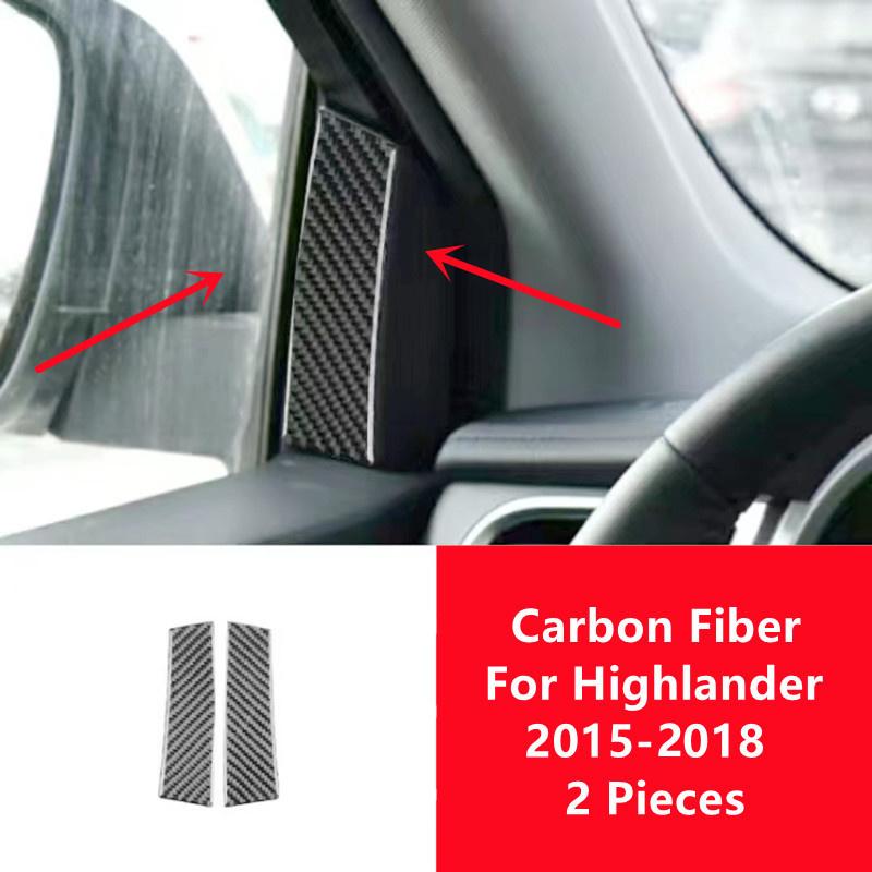 Настоящее углеродное волокно, внутренние декоративные наклейки для автомобиля, полоски, наклейка, чехол для Toyota Highlander 2015-2018, салон автомобиля