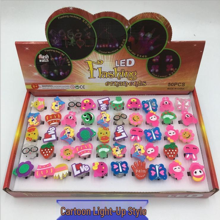 Flashing Soft Rubber Light-Up Finger Rings - Christmas Toy