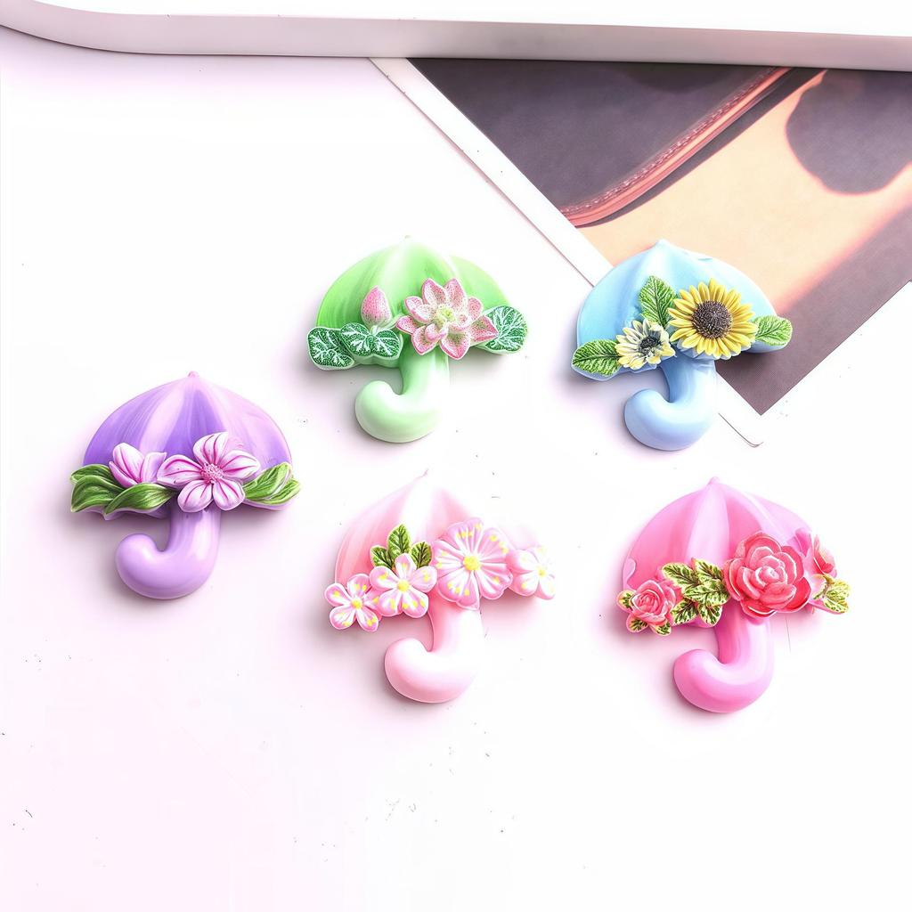 Raindrop Series: Colorful Lily Cartoon DIY Ornament Cream Glue Resin Hair Clip Accessories
