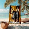 1PC Custom Name Pet Portrait Beach Towel Highly Absorbent And Sand-Resistant Towel for Swimming, Pool, Yoga, And Travel Lightweight
