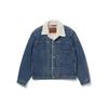 Levis Fw22 однобортная джинсовая куртка с воротником из овчины и лацканами, куртка унисекс, джинсовая, синяя A4882-0000