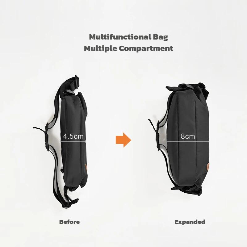 Jingdong Jingzao Crossbody Bag, Chest Bag, Waist Pack, Large Capacity, Shoulder Bag, Casual and Sport Phone Bag, Black, 3L