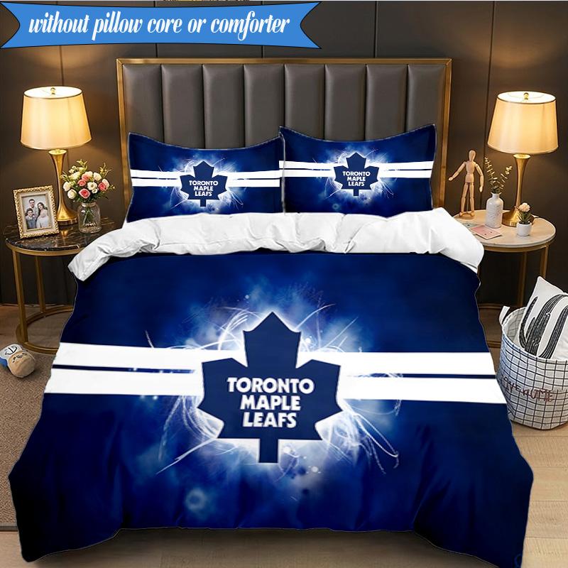 3PCS Maple Leafs Bedding Set Duvet Cover Closure Includes 1 Duvet Cover & 2 Pillowcases for All Seasons Bedroom Decor Christmas Fan gifts