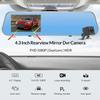 4.3 Inch Screen Full HD 1080p Car DVR Camera Dual Lens Car Camera Rearview Mirror Driving Recorder Car Dash Cam
