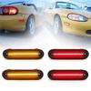 4x Smoked Lens LED Side Marker Light Amber+Red For Mazda MX-5 99-05/Miata 90-97