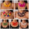 Multi-hue Oversized Resin Strand Translucent-jelly Geometric Facet Choker  Swimwear Accessories