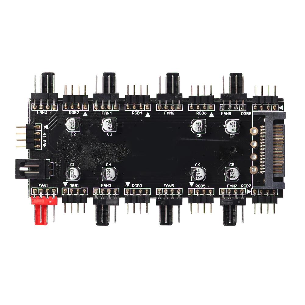 12 В 4 контакта/5 В 3 контакта 1 к 8 многоканальный разветвитель ARGB/RGB PWM вентиляторный концентратор контроллер светодиодной ленты адресуемое освещение RGB PCB разветвитель