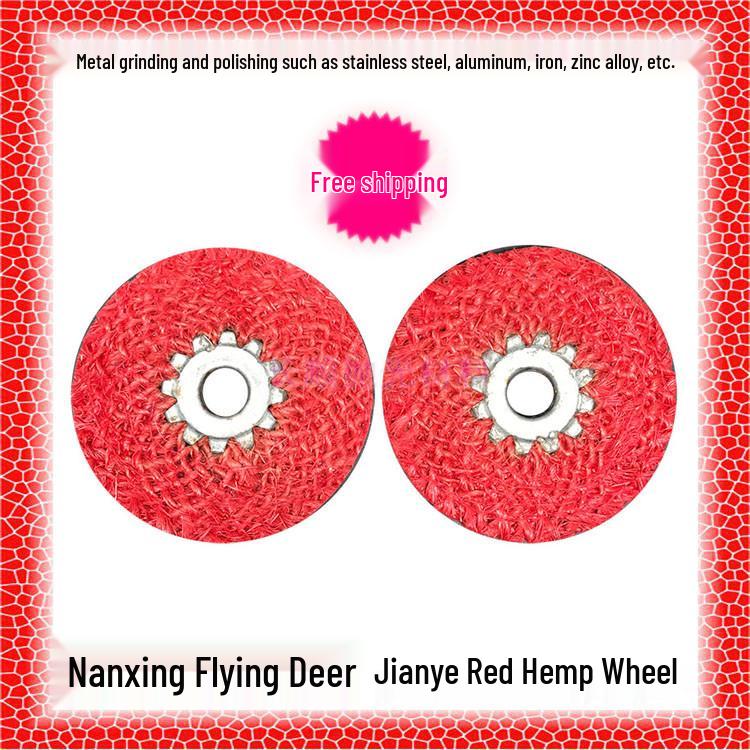 Feilu Red Sisal Polishing Wheel: 4-inch 100*16 Stainless Steel & Iron Cover Angle Grinder Cloth Wheel with Free Shipping