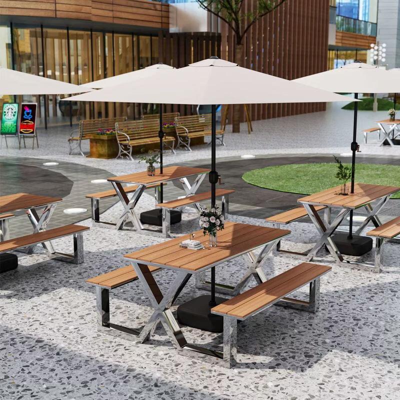 Outdoor Integrated Stainless Steel Table Set