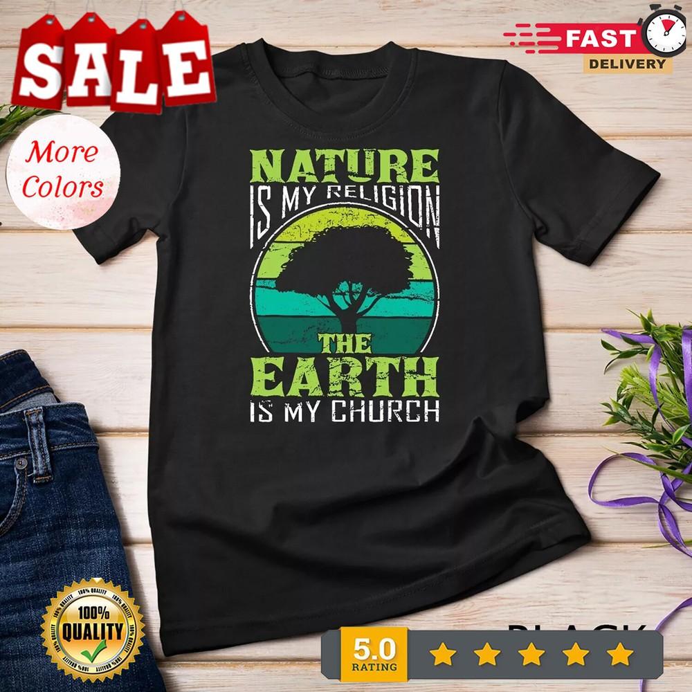 2025/Native American Day Nature Is My Religion Earth Is My Church Unisex T-shirt Unisex T-Shirt