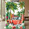 Sunset Monster Truck Adventure Theme blanket Lightweight Warm Flannel Blanket Decorative Throw Blanket for Home Decoration